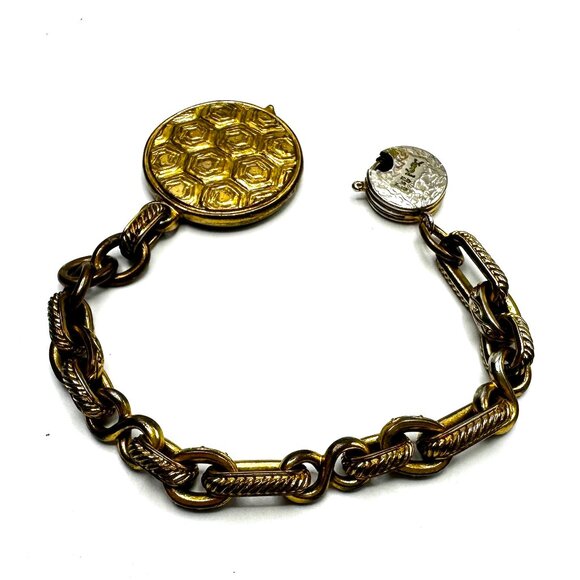 1990s Yves Saint Laurent Tortoiseshell Statement Bib Necklace & Bracelet Set - Picture 14 of 16